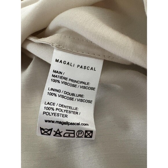 Magali Pascal Slip Dress Medium Cream Lace Trim Adjustable Straps Luxury Base - Picture 8 of 16